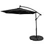 Black 3m Led Cantilever Parasol With Fan Base