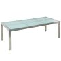 Garden Table Cracked Glass Table Top 220 X 100 Cm 8 Seater Steel Frame