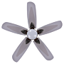 Ceiling Fan With Light Ventilator Silver Synthetic Material Metal 5 Blades Remote Control