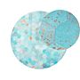 Rug Blue Leather 140 Cm Modern Patchwork Turquoise Honeycomb Patter Hand Woven Round Carpet