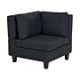 Corner 1-seat Section Black Polyester Fabric Upholstered Armchair With Cushion Module Piece Modular Sofa Element