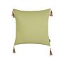 Decorative Cushion Green Solid Pattern 45 X 45 Cm Modern Décor Accessories