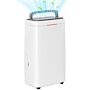 Homcom 16l/day Dehumidifier With Activated Carbon Air Filter, Continuous Drainage, 5.5l Water Tank, 24h Timer, Humidity Light, Dehumidifier For Home Damp, Bedroom, Condensation, Mould, Laundry Drying