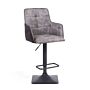 Orion Suede Effect Light Grey Bar Stool