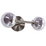 Wall Lamp Silver Steel And Glass 2 Lights Modern Design Ceiling Light