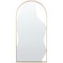 Wall Mirror Gold Metal Glass 41 X 81 Cm Oval Decorative Hanging Decor