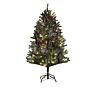 Homcom 5ft Artificial Prelit Christmas Tree With Warm White Led Lights And 486 Tips, Metal Stand, Xmas Tree With Purple Ornaments For Home Office Holiday | Aosom Uk