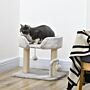 Pawhut 42cm Indoor Cat Tree, With Toy Balls, Sisal Scratching Post - Light Grey