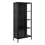 Newcastle Tall 2 Door Display Cabinet In Matt Black