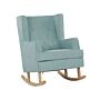 Rocking Chair Mint Green Fabric Solid Wooden Skates Classic