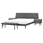 Bedroom Set Grey Faux Leather Eu King Size 5ft3 Bed 2 Bedside Tables Bed Bench