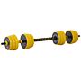 Homcom 30kg Dumbbell & Barbell Adjustable Set Plate Bar Clamp Rod Home Gym Sports Area Exercise Ergonomic