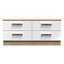 Contrast 4 Drawer Bed Box In White & Bardolino Oak