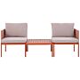 Convertible Garden Sofa Set Orange Aluminium 2 Seater With Cushions And Table