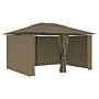 Vidaxl Garden Marquee With Curtains 4x3 M Taupe 180 G/m²