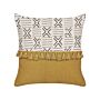 Decorative Cushion Cotton Cream White And Yellow 45 X 45 Cm Boho Print Geometric Pattern Decoration Accessories