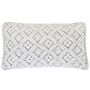 Decorative Cushion Beige Cotton Macramé 30 X 50 Cm Rope