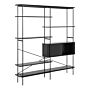 Angus Bookcase With 1 Sliding Door & 5 Shelves In Black