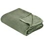 Blanket Green Polyester 200 X 220 Cm Soft Pile Bed Throw Cover