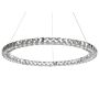 Pendant Lamp Silver Crystal Glass Steel Integrated Led Lights Ring Round Shape Hanging Modern Glamour Lighting