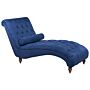 Chaise Lounge Beige Fabric Chesterfield Buttoned Chaise Wooden Legs