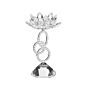 Candlestick Candle Holder Silver Leg Crystal Flower Shape