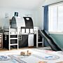 Vidaxl Kids' Loft Bed With Tunnel White&black 90x200 Cm Solid Wood Pine