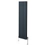 Oval Column Radiator & Valves - 1600mm X 360mm – Anthracite Grey