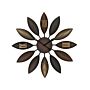 Wall Clock Brown Iron Frame Flower Shape Design Roman Numerals Round 55 Cm