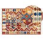 Kilim Area Rug Multicolour Wool 200 X 300 Cm Hand Woven Flat Weave Pattern With Tassels