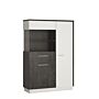 Zingaro Low Display Cabinet (lh) In Grey And White