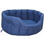 P&l Country Dog Heavy Duty Oval Waterproof Navy Blue Softee Beds Size Large Internal L76cm X W64cm X H24cm