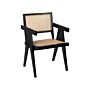 Accent Chair Light Wood Mahogany Rattan Black Natural Wicker Back Minimalist Living Dining Room