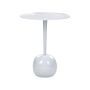 Side Table White Leg Base Aluminium Round Carved Top Decorative Modern Minimalistic