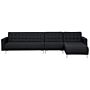 Corner Sofa Bed Graphite Grey Tufted Fabric Modern L-shaped Modular 5 Seater Left Hand Chaise Longue