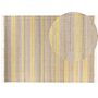 Area Rug Beige And Yellow Jute 160 X 230 Cm Rectangular With Tassels Striped Pattern Handwoven