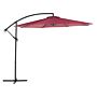 Garden Sun Parasol Burgundy Fabric Steel 300 Cm Weather Resistant