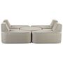 4 Seater Garden Sofa Set Light Grey Upholstered With Ottoman Uv Resistant Quick Dry Foam Modern Outdoor Set