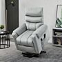 Homcom Vibration Massage Rise And Recliner Chair, Electric Power Lift Recliner With Remote Control And Side Pocket, Grey