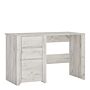 Angel 3 Drawer Desk In White Craft Oak