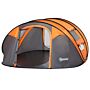 Outsunny 4-5 Person Pop-up Camping Tent Waterproof Family Tent W/ 2 Mesh Windows & Pvc Windows Portable Carry Bag For Outdoor Trip