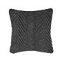 Decorative Cushion Grey Knitted 45 X 45 Cm Crochet