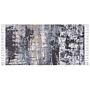 Area Rug Multicolour Polyester And Cotton 80 X 150 Cm Handwoven Printed Abstract Distressed Pattern