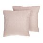 Set Of 2 Decorative Cushions Pink Crackle Effect 45 X 45 Cm