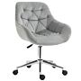 Vinsetto Home Office Chair Velvet Ergonomic Computer Chair Comfy Desk Chair With Adjustable Height, Arm And Back Support, Grey