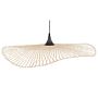 Pendant Lamp Light Wood Bamboo Oval Shade 80 Cm Hanging Ceiling Lamp