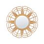 Wall Mirror Natural Rattan 60 Cm Boho Flower Sun Shape Round Mounting Hooks