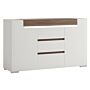 Toronto 2 Door 3 Drawer Sideboard (inc. Plexi Lighting) In White And Oak