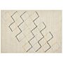 Area Rug Beige Cotton 160 X 230 Cm Minimalistic Hand Tufted Design Geometric Pattern