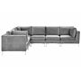 Right Hand Modular Corner Sofa Grey Velvet 6 Seater L-shaped Silver Metal Legs Glamour Style Beliani